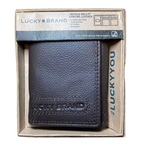 NWT Genuine Leather Lucky Brand Dark Brown Wallet